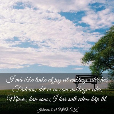 Picture 03 - Johannes 5:45 NORSK - I må ikke tenke at jeg vil anklage eder hos - Bible Verse Picture