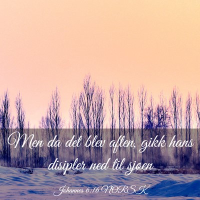 Picture 03 - Johannes 6:16 NORSK - Men da det blev aften, gikk hans disipler ned til - Bible Verse Picture