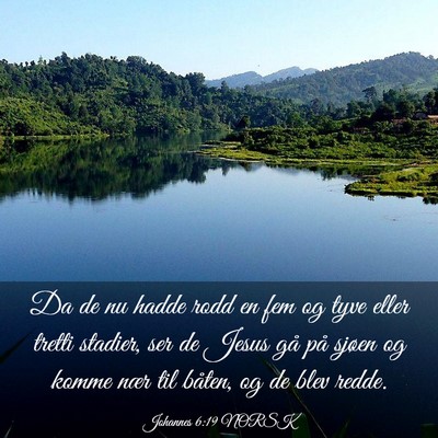 Picture 03 - Johannes 6:19 NORSK - Da de nu hadde rodd en fem og tyve eller tretti - Bible Verse Picture