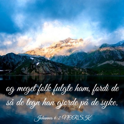 Picture 03 - Johannes 6:2 NORSK - og meget folk fulgte ham, fordi de så de tegn - Bible Verse Picture
