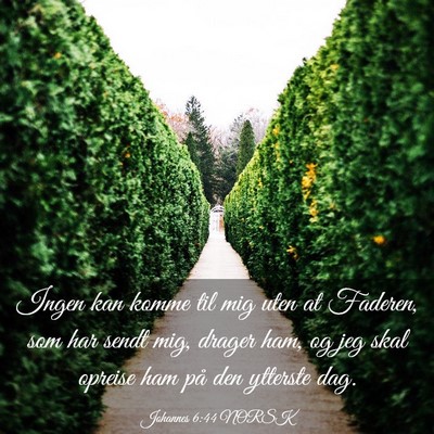 Picture 03 - Johannes 6:44 NORSK - Ingen kan komme til mig uten at Faderen, som har - Bible Verse Picture