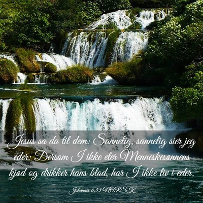 Picture 03 - Johannes 6:53 NORSK - Jesus sa da til dem: Sannelig, sannelig sier jeg - Bible Verse Picture
