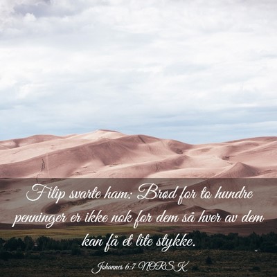 Picture 03 - Johannes 6:7 NORSK - Filip svarte ham: Brød for to hundre penninger - Bible Verse Picture