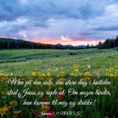 Picture 03 - Johannes 7:37 NORSK - Men på den siste, den store dag i høitiden stod - Bible Verse Picture