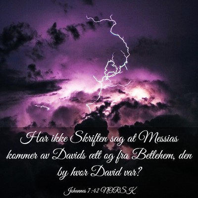 Picture 03 - Johannes 7:42 NORSK - Har ikke Skriften sag at Messias kommer av Davids - Bible Verse Picture