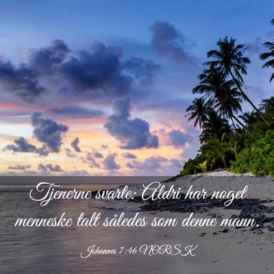 Picture 03 - Johannes 7:46 NORSK - Tjenerne svarte: Aldri har noget menneske talt - Bible Verse Picture