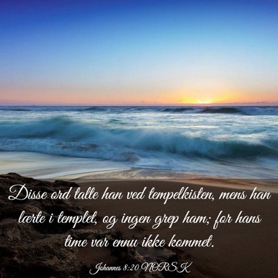 Picture 03 - Johannes 8:20 NORSK - Disse ord talte han ved tempelkisten, mens han - Bible Verse Picture