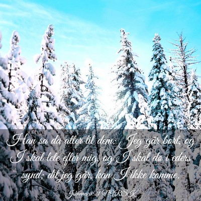 Picture 03 - Johannes 8:21 NORSK - Han sa da atter til dem: Jeg går bort, og I skal - Bible Verse Picture