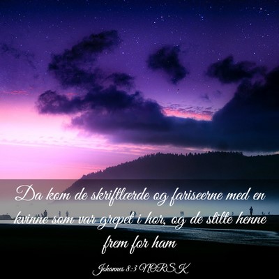 Picture 03 - Johannes 8:3 NORSK - Da kom de skriftlærde og fariseerne med en - Bible Verse Picture