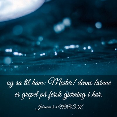 Picture 03 - Johannes 8:4 NORSK - og sa til ham: Mester! denne kvinne er grepet på - Bible Verse Picture