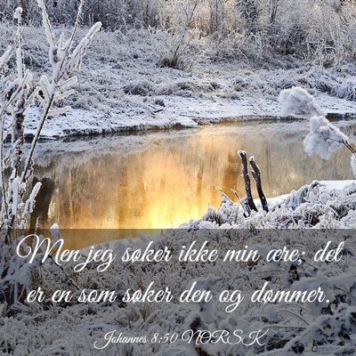 Picture 03 - Johannes 8:50 NORSK - Men jeg søker ikke min ære; det er en som - Bible Verse Picture