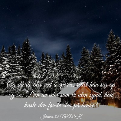 Picture 03 - Johannes 8:7 NORSK - Og da de blev ved å spørre, rettet han sig op - Bible Verse Picture