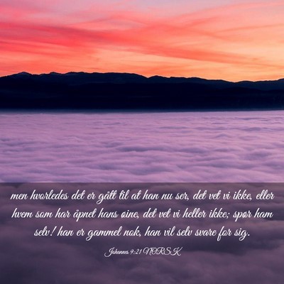 Picture 03 - Johannes 9:21 NORSK - men hvorledes det er gått til at han nu ser, det - Bible Verse Picture