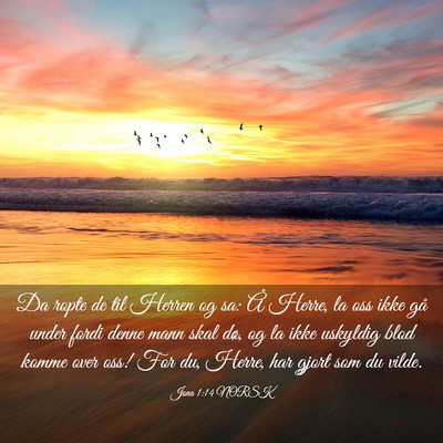 Picture 03 - Jona 1:14 NORSK - Da ropte de til Herren og sa: Å Herre, la oss - Bible Verse Picture