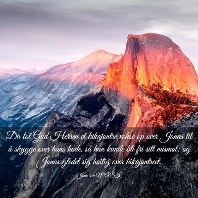 Picture 03 - Jona 4:6 NORSK - Da lot Gud Herren et kikajontre vokse op over - Bible Verse Picture