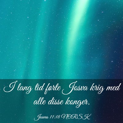 Picture 03 - Josvas 11:18 NORSK - I lang tid førte Josva krig med alle disse - Bible Verse Picture