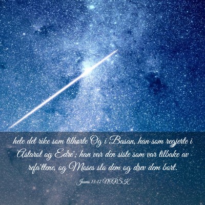 Picture 03 - Josvas 13:12 NORSK - hele det rike som tilhørte Og i Basan, han som - Bible Verse Picture