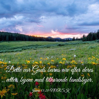 Picture 03 - Josvas 13:28 NORSK - Dette var Gads barns arv efter deres ætter, - Bible Verse Picture