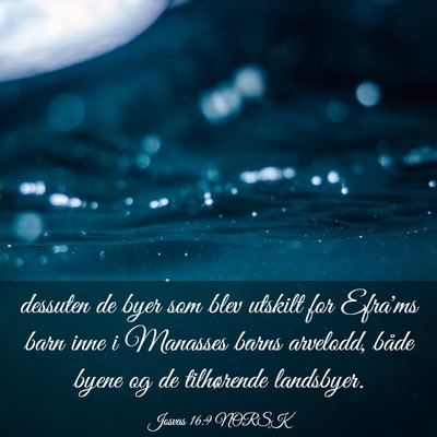 Picture 03 - Josvas 16:9 NORSK - dessuten de byer som blev utskilt for Efra'ms - Bible Verse Picture