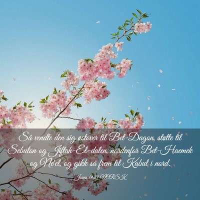 Picture 03 - Josvas 19:27 NORSK - Så vendte den sig østover til Bet-Dagon, - Bible Verse Picture