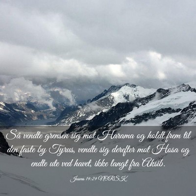 Picture 03 - Josvas 19:29 NORSK - Så vendte grensen sig mot Harama og holdt frem - Bible Verse Picture