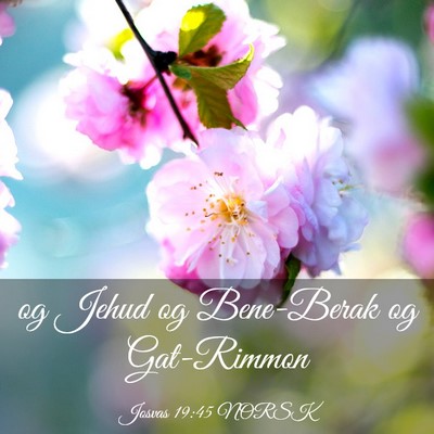 Picture 03 - Josvas 19:45 NORSK - og Jehud og Bene-Berak og - Bible Verse Picture