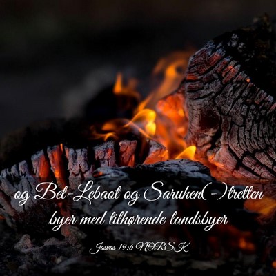 Picture 03 - Josvas 19:6 NORSK - og Bet-Lebaot og Saruhen(-)tretten byer med - Bible Verse Picture