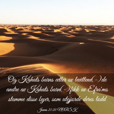 Picture 03 - Josvas 21:20 NORSK - Og Kahats barns ætter av levittene(-)de andre av - Bible Verse Picture