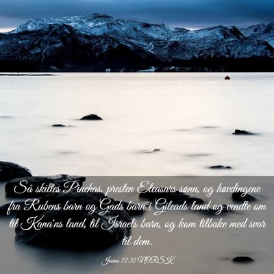 Picture 03 - Josvas 22:32 NORSK - Så skiltes Pinehas, presten Eleasars sønn, og - Bible Verse Picture