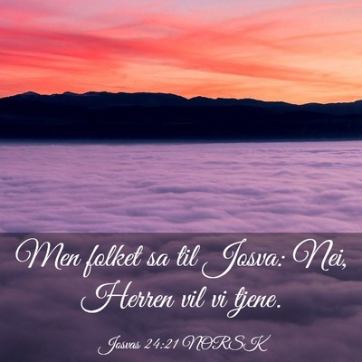 Picture 03 - Josvas 24:21 NORSK - Men folket sa til Josva: Nei, Herren vil vi - Bible Verse Picture