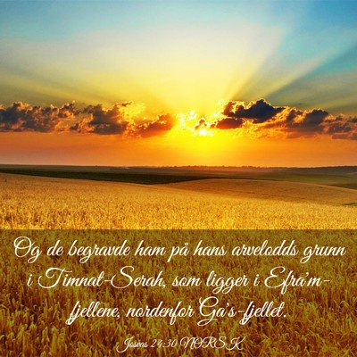 Picture 03 - Josvas 24:30 NORSK - Og de begravde ham på hans arvelodds grunn i - Bible Verse Picture