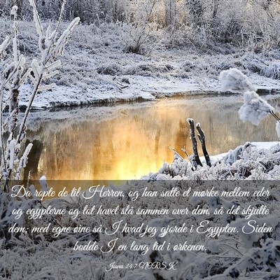 Picture 03 - Josvas 24:7 NORSK - Da ropte de til Herren, og han satte et mørke - Bible Verse Picture