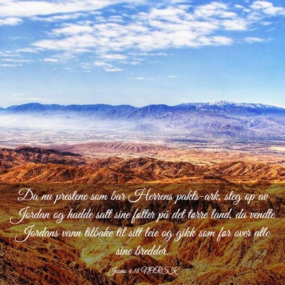 Picture 03 - Josvas 4:18 NORSK - Da nu prestene som bar Herrens pakts-ark, steg op - Bible Verse Picture
