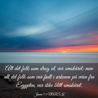Picture 03 - Josvas 5:5 NORSK - Alt det folk som drog ut, var omskåret; men alt - Bible Verse Picture