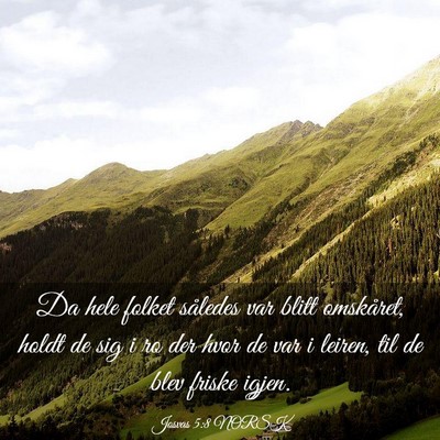 Picture 03 - Josvas 5:8 NORSK - Da hele folket således var blitt omskåret, - Bible Verse Picture