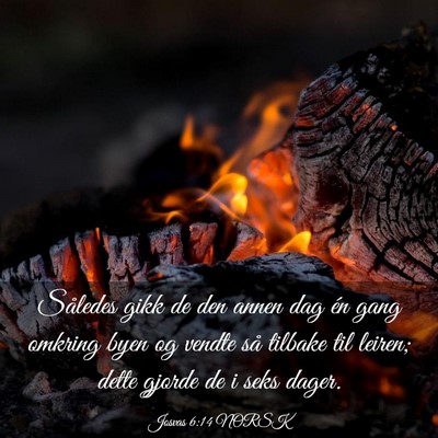 Picture 03 - Josvas 6:14 NORSK - Således gikk de den annen dag én gang omkring - Bible Verse Picture