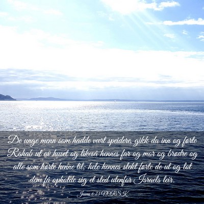 Picture 03 - Josvas 6:23 NORSK - De unge menn som hadde vært speidere, gikk da - Bible Verse Picture