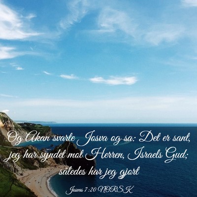 Picture 03 - Josvas 7:20 NORSK - Og Akan svarte Josva og sa: Det er sant, jeg har - Bible Verse Picture