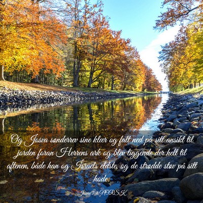 Picture 03 - Josvas 7:6 NORSK - Og Josva sønderrev sine klær og falt ned på - Bible Verse Picture