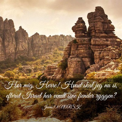 Picture 03 - Josvas 7:8 NORSK - Hør mig, Herre! Hvad skal jeg nu si, efterat - Bible Verse Picture