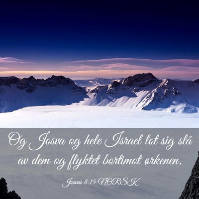 Picture 03 - Josvas 8:15 NORSK - Og Josva og hele Israel lot sig slå av dem og - Bible Verse Picture