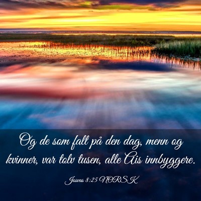 Picture 03 - Josvas 8:25 NORSK - Og de som falt på den dag, menn og kvinner, var - Bible Verse Picture