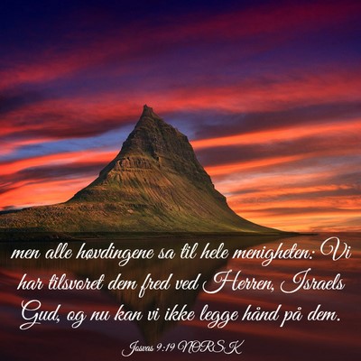 Picture 03 - Josvas 9:19 NORSK - men alle høvdingene sa til hele menigheten: Vi - Bible Verse Picture
