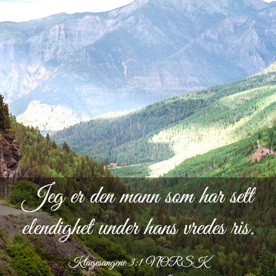 Picture 03 - Klagesangene 3:1 NORSK - Jeg er den mann som har sett elendighet under - Bible Verse Picture