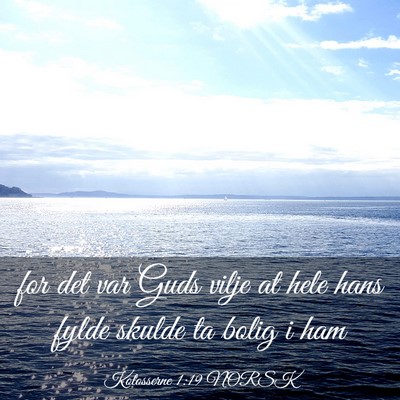 Picture 03 - Kolosserne 1:19 NORSK - for det var Guds vilje at hele hans fylde skulde - Bible Verse Picture