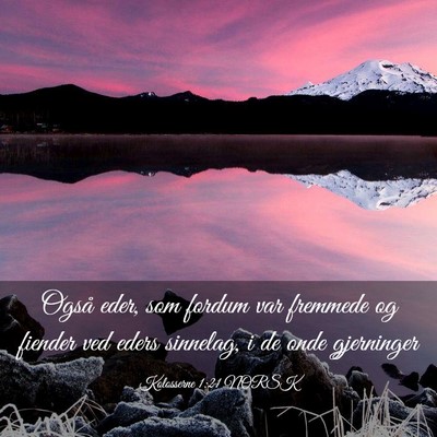Picture 03 - Kolosserne 1:21 NORSK - Også eder, som fordum var fremmede og fiender - Bible Verse Picture