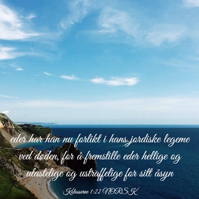 Picture 03 - Kolosserne 1:22 NORSK - eder har han nu forlikt i hans jordiske legeme - Bible Verse Picture