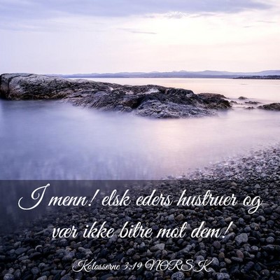 Picture 03 - Kolosserne 3:19 NORSK - I menn! elsk eders hustruer og vær ikke bitre - Bible Verse Picture