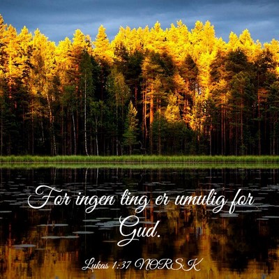 Picture 03 - Lukas 1:37 NORSK - For ingen ting er umulig for - Bible Verse Picture