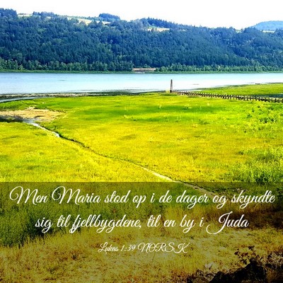 Picture 03 - Lukas 1:39 NORSK - Men Maria stod op i de dager og skyndte sig til - Bible Verse Picture